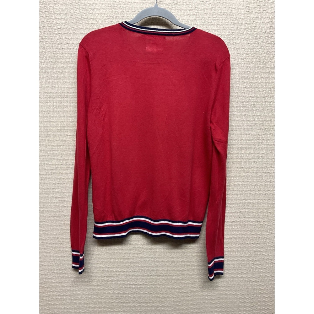 Lauren Ralph Lauren Bullion-Patch‎ Cardigan Embroidered Crest Cardigan Sweater L - Picture 7 of 8